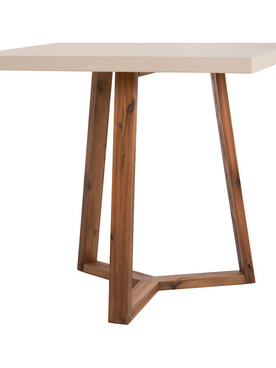 Fiber Quadratischer Esszimmertisch mit Betonoberfläche Beige 80x80x75cm
