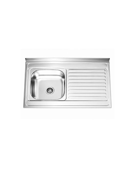 Inter Ceramic Alpaca Ένθετος Νεροχύτης Δεξιός Inox Μ100xΠ60cm Ασημί