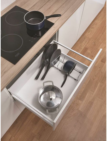 Metaltex Suport Pentru Oale Și Tigăi Pot & Pan Metalic 45x16x13cm Argintiu