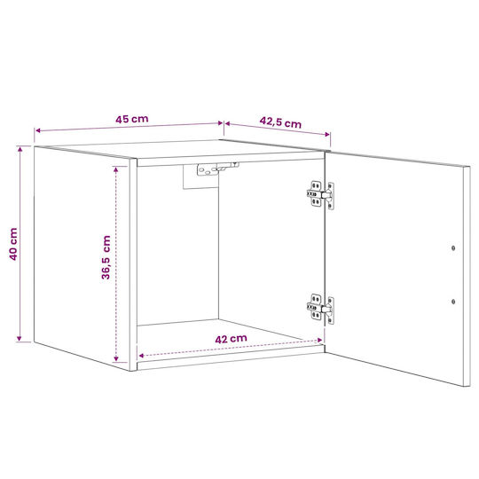 vidaXL Πάγκος χωρίς Νιπτήρα Μ45xΒ42.5xΥ40cm Καφέ