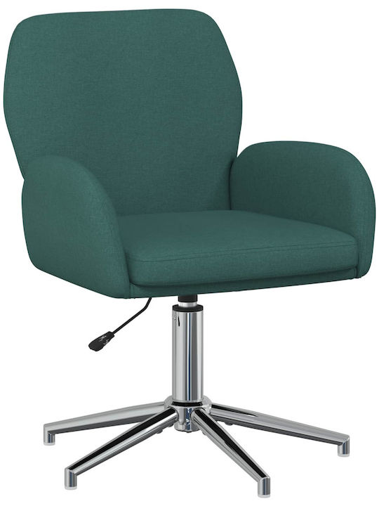 Swivel Visitor Chair with Arms in Green Colour 54x58x90cm