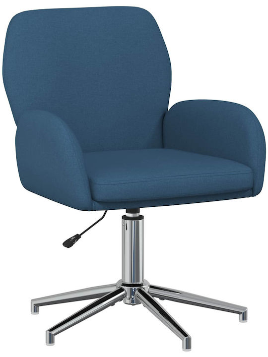 Swivel Visitor Chair with Arms in Blue Colour 54x58x90cm