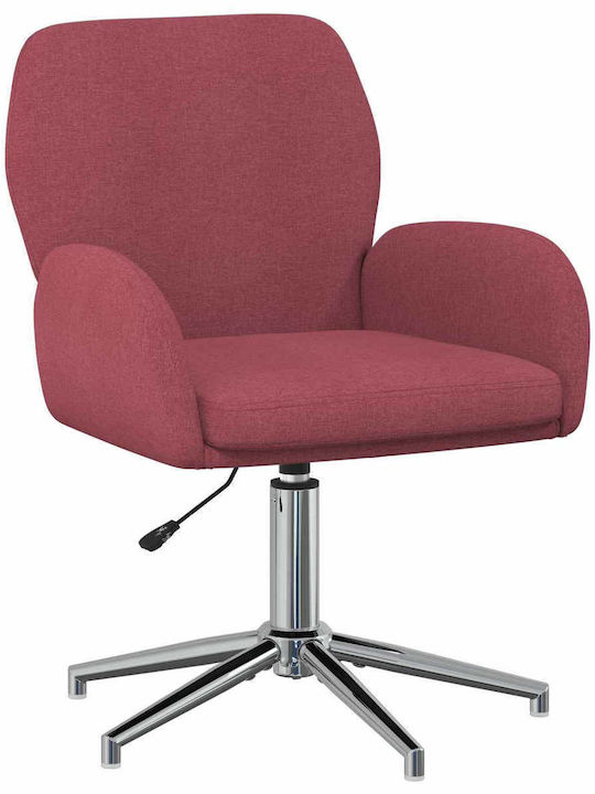 Swivel Visitor Chair with Arms in Red Colour 54x58x90cm