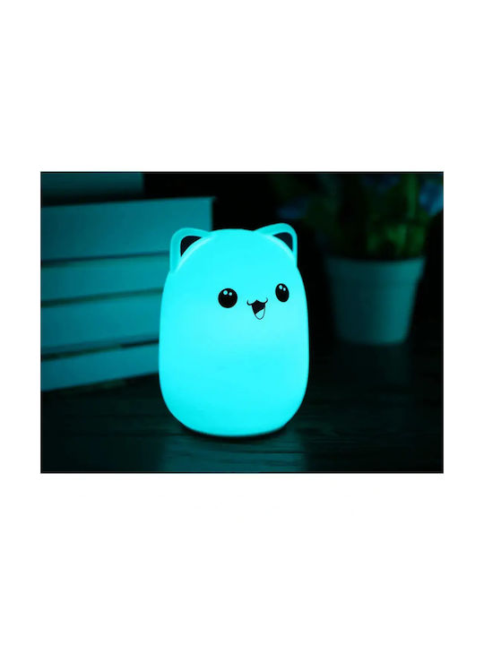 Verk Group Led Kids Decorative Lamp Cat Kitty with Color Changes White 8.2x5cm