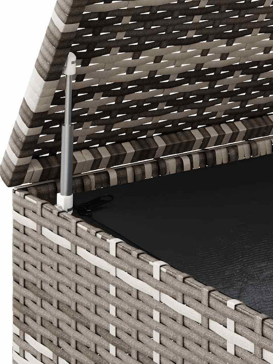 vidaXL Μπαούλο Αποθήκευσης Εξωτερικού Χώρου Rattan Γκρι Μ100xΠ49xΥ103.5εκ.