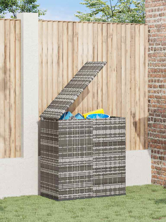 vidaXL Μπαούλο Αποθήκευσης Εξωτερικού Χώρου Rattan Γκρι Μ100xΠ49xΥ103.5εκ.