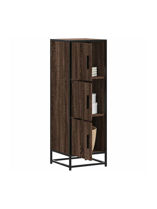Wand Wohnzimmer Vitrine aus Holz & Metall mit Verglastem Braunen 35.5x35x106.5cm