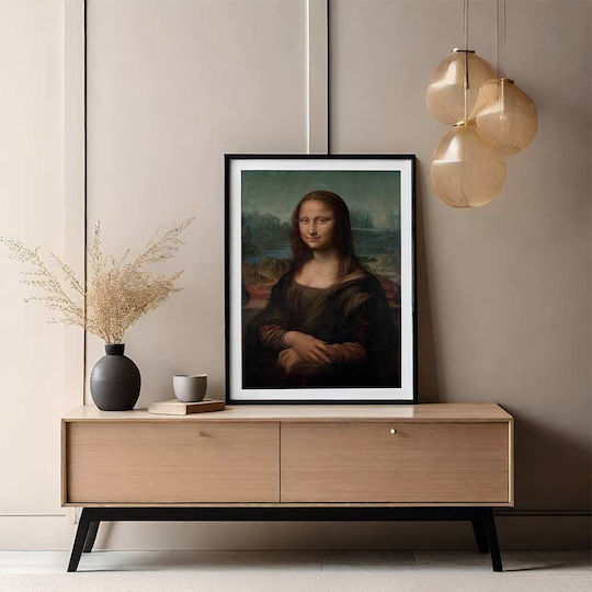 Poster Leonardo Da Vinci Mona Lisa Art159 40cm X 50cm Black Wooden Frame