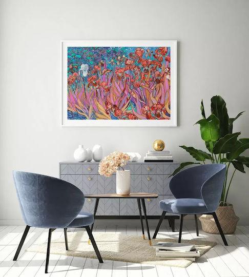 Poster Van Gogh Irises Art110 40cm X 50cm Λευκή Ξύλινη Κορνίζα-56099pd156658f55310
