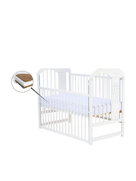 CMSpa Qmini Julia II Elephant White Baby Crib with Mattress