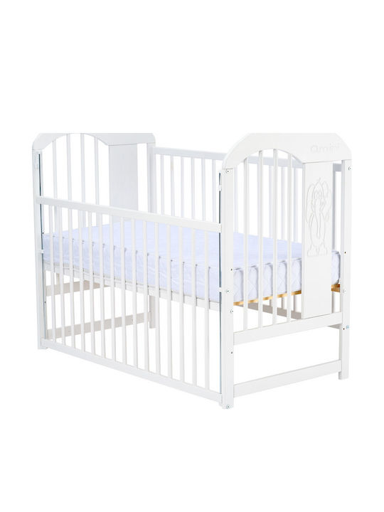 CMSpa Qmini Julia II Elephant White Baby Crib with Mattress