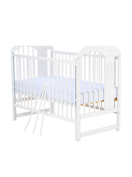 CMSpa Babybett Qmini Julia Ii Elefantel Weiß mit Matratze
