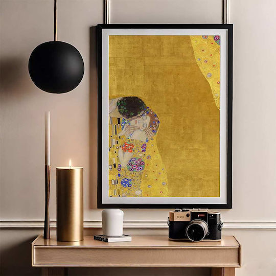 Poster Gustav Klimt Kiss Art155 40cm X 50cm Black Wooden Frame