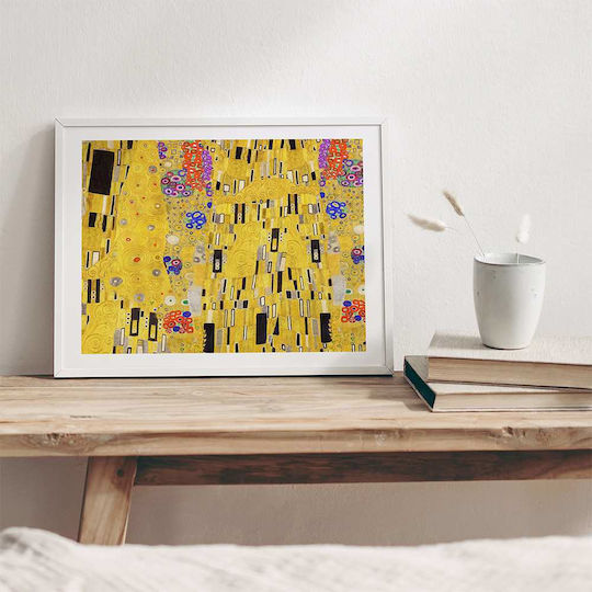 Poster Gustav Klimt Kiss Details Art148 40cm X 50cm Brown Wooden Frame