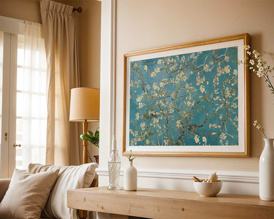 Poster Van Gogh Almond Blossom Art104 40cm X 50cm Premium Μαύρο Ξύλινο Κάδρο-56096pd156664f55323
