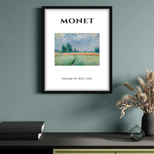 Poster Monet Champ De Ble Art010 40cm X 50cm Μαύρη Ξύλινη Κορνίζα-55258pd156881f55321