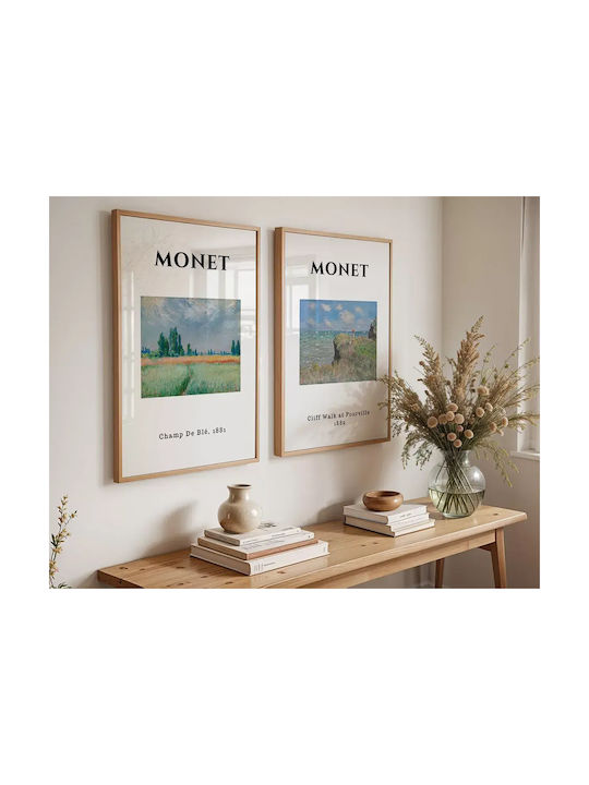 Poster Monet Champ De Ble Art010 40cm X 50cm Μαύρη Ξύλινη Κορνίζα-55258pd156881f55321