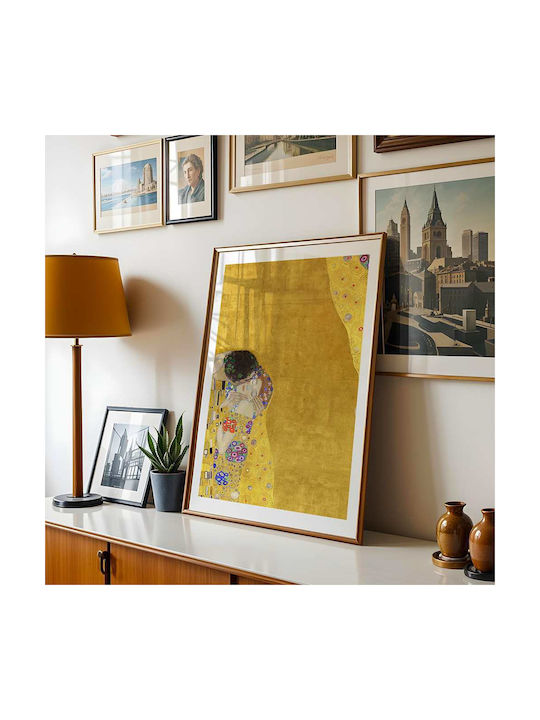 Poster Gustav Klimt Kiss Art155 40cm X 50cm Λευκή Ξύλινη Κορνίζα-56090pd156666f55310