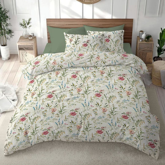 Mehrfarbiger Bettbezug Set 150x215cm Einzel mit Kissenbezug