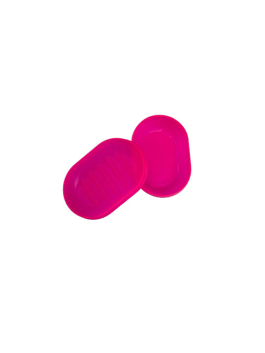 Svim Oval Pink Plastic Travel Soap Dish