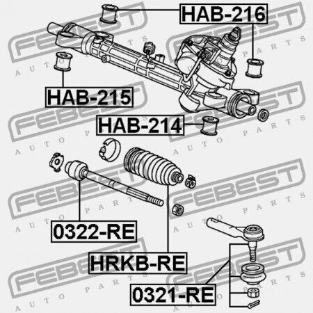Febest Δακτύλιος Ράβδου Τιμονιού Honda CR-V Re5 2007-2011 Eu 53686-SWC-G01