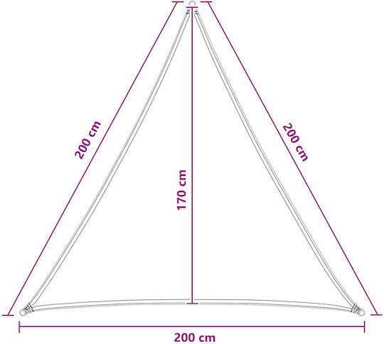vidaXL Triangle Yellow Shade Sail 2m