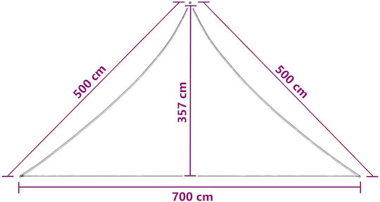 vidaXL Τρίγωνο Πανί Σκίασης Κόκκινο 5x7x5m