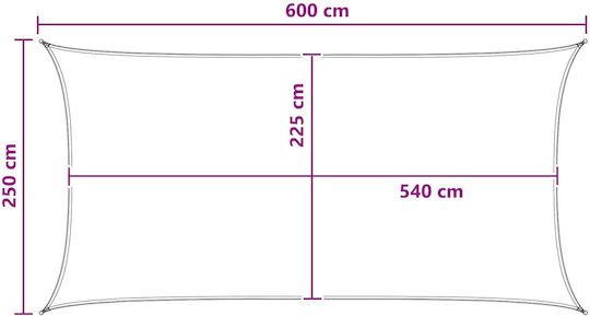 vidaXL Rechteckiges Sonnensegel Rote 2,5x6m