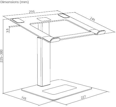 Brateck Βάση Στήριξης για Laptop έως 17" Ασημί LPS03-16