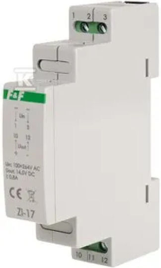 F&F Τροφοδοτικό Ράγας με Έξοδο 14.5V και Ισχύ 12W 0.8A
