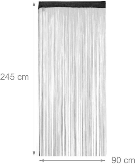 Relaxdays Black Door Curtain 145x245cm 10029497_885