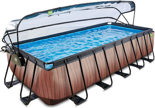 Exit Toys Πισίνα PVC με Μεταλλικό Σκελετό 540x122x122εκ. Καφέ