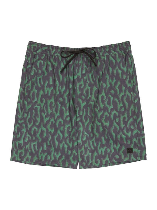 Surftrek Elastic Ανδρικό Μαγιό Σορτς Γκρι-πράσινο