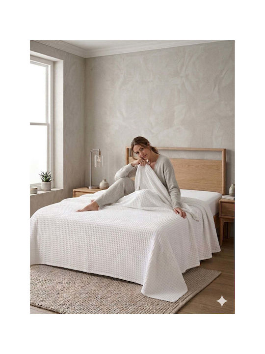 SteweHome Pique Single Blanket 160x230cm White