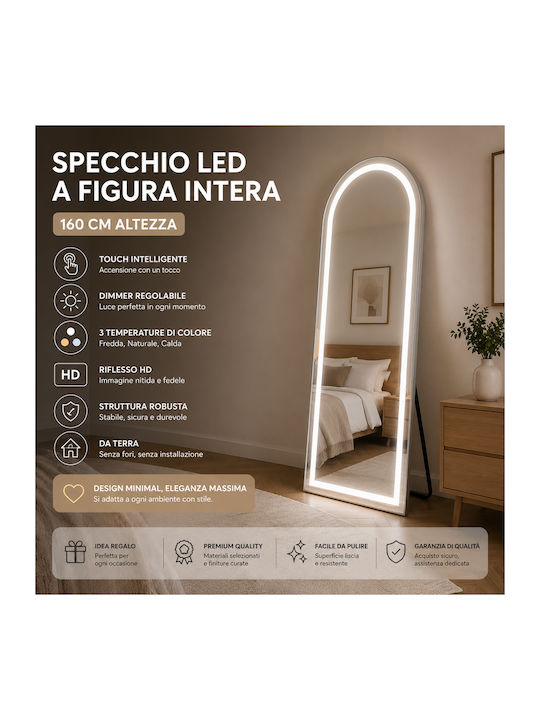Shally Dogan Oglindă Ovală cu Iluminare LED 160x50cm