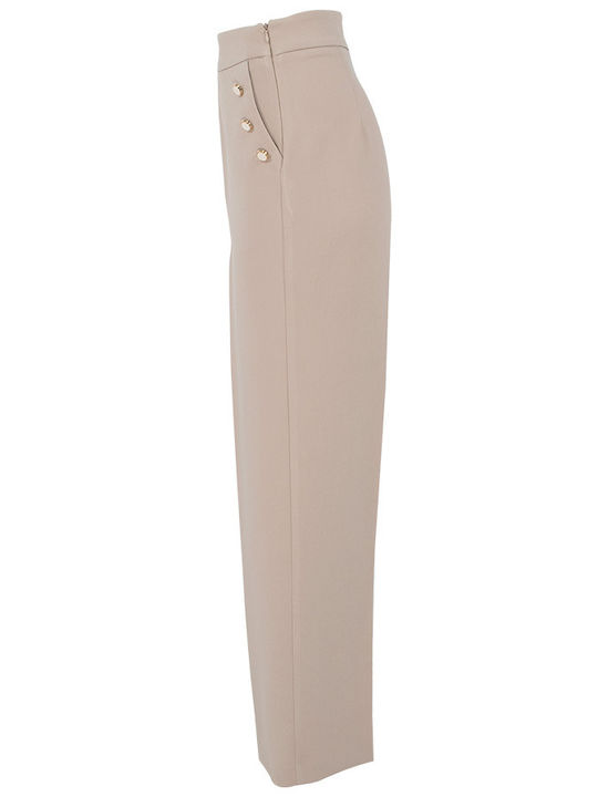 Women's Fabric Trousers Beige