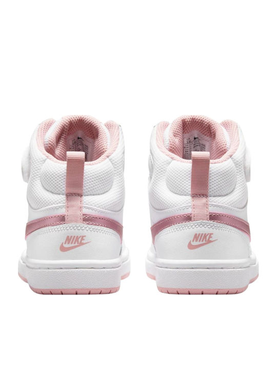 Court Borough Mid 2 Kids Sports Shoes Running with Hoop & Loop Closure White