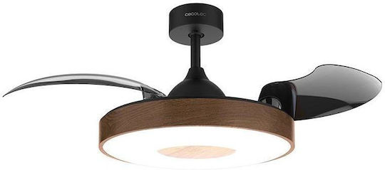 Cecotec Energysilence Aero 4280 Invisible Ceiling Fan 106cm with Light Black / Brown