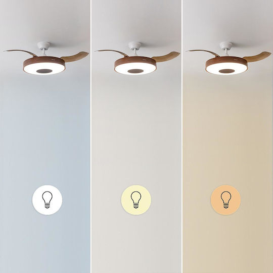 Cecotec Energysilence Aero 4280 Invisible Ceiling Fan 106cm with Light Black / Brown