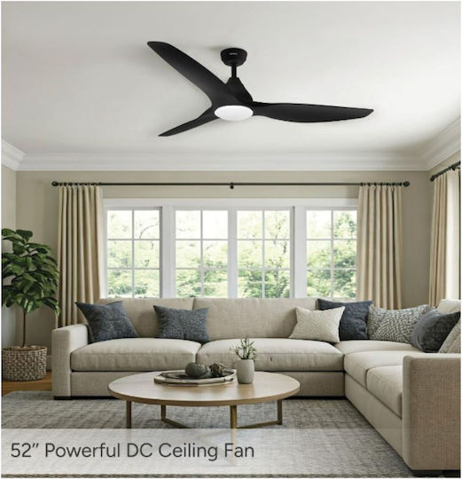 Rohnson Ceiling Fan 132cm with Light Black