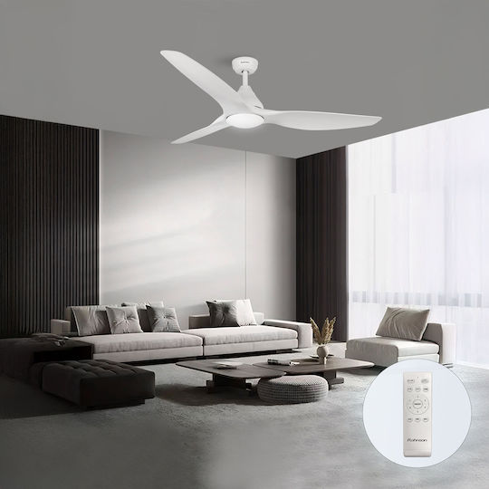 Rohnson Deckenventilator 132cm mit Leuchte Weiß