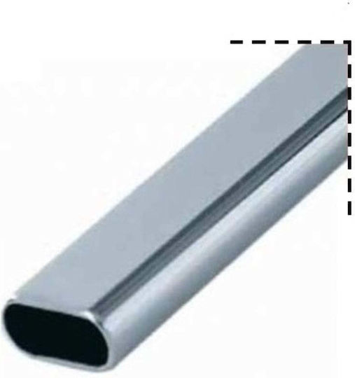 Metallisches Vorhangstangen Einzeln 100cm Oval Tube-1m