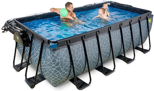 Exit Toys Πισίνα PVC με Μεταλλικό Σκελετό 400x200x122εκ. Γκρι