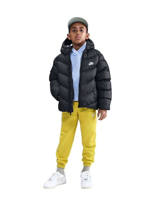 Sportswear Kids Sports Long Jacket with Hood Black