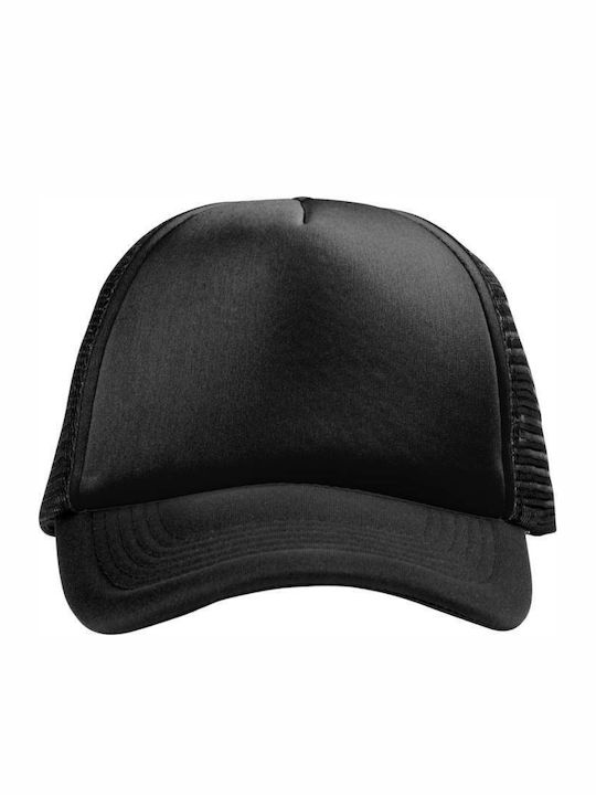 Trucker Five-Panel Hat Mesh 100% Polyester 100-105gsm Sponge On The Brim On The Front Pf Concept Black Black