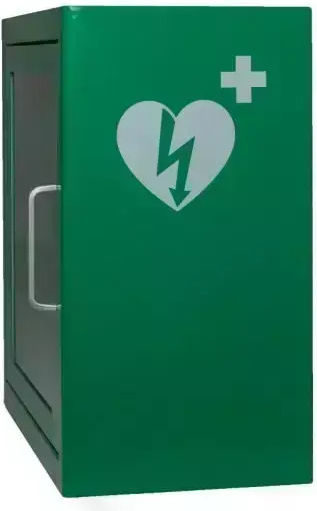 Wall-Mounted Metal Defibrillator Storage Cabinet Arky Green