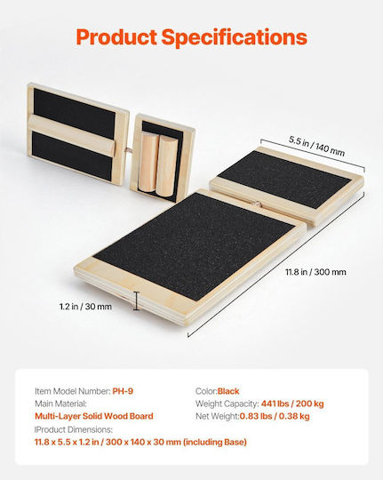 Vevor Black Balance Board 11.8x5.5x3cm