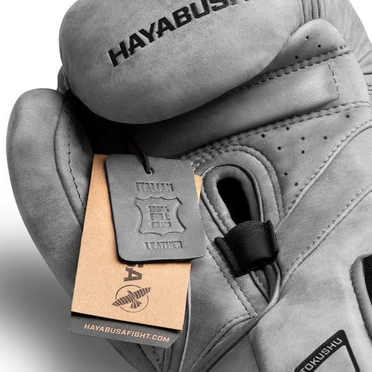 Hayabusa Γάντια Πυγμαχίας Δερμάτινα για Αγώνα Γκρι