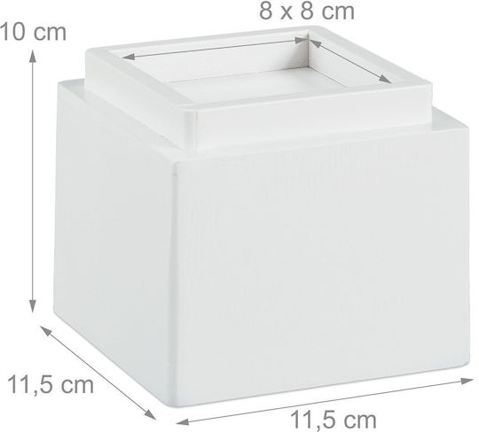 Relaxdays Picior de Mobilier din Lemn 4 Buc 10x11.5x11.5cm Alb