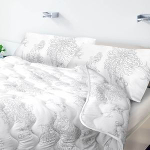 AIO Factory Doppel Steppdecke mit Mikrofaser Ausfüllen 200x220cm Grau